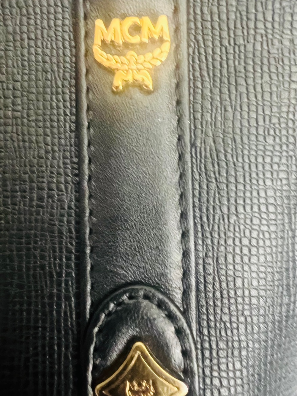 MCM Black Leather Tote with Gold Hardware - Picture 14 of 16